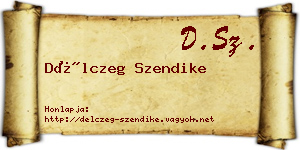 Délczeg Szendike névjegykártya